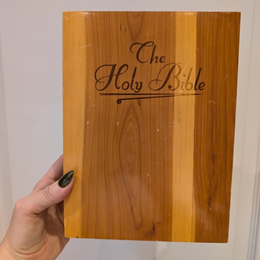 Wooden Box Holy Bible